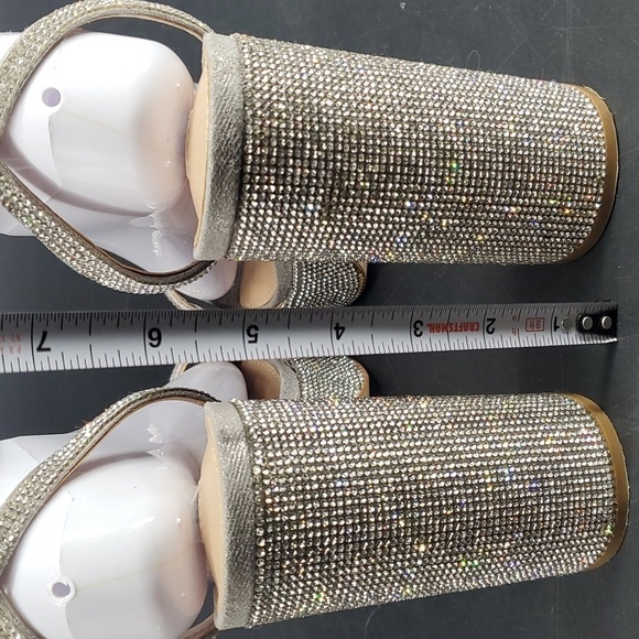 Steve Madden Lessa Rhinestone Platform Bling Block Heels 10M - Picture 5 of 10